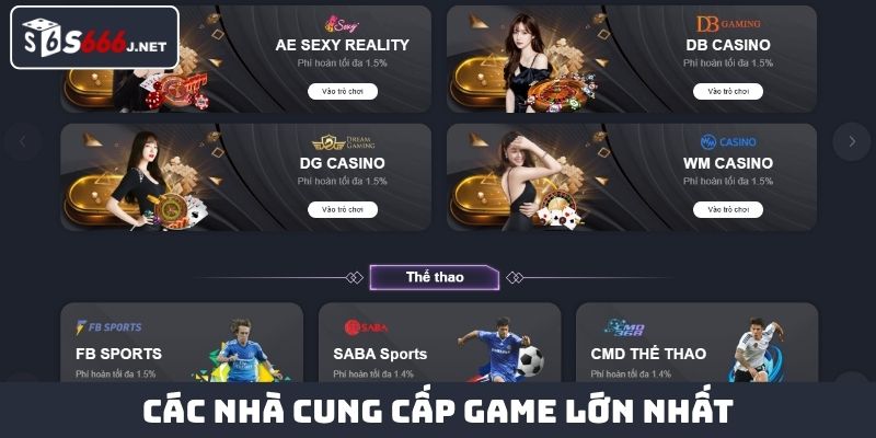 Các nhà cung cấp game lớn nhất