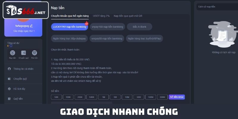 Giao dịch nhanh chóng